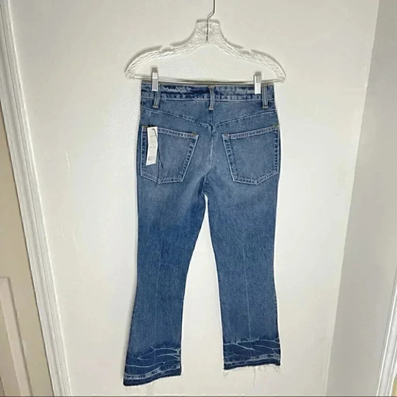 NWT Helmut Lang Tacked Crop Flare Jeans Light Blue Size 28 Denim Boot Cut - Picture 6 of 7